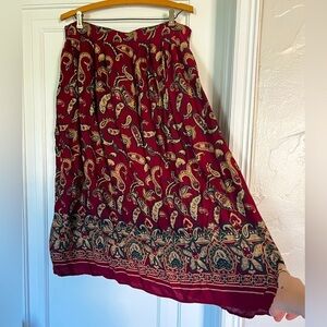 Radcliffe Vintage Boho Paisley Maxi Skirt XL Ethnic, Cottagecore Festival Style